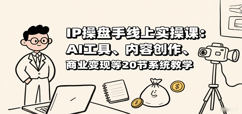 IP操盘手线上实操课：AI工具、内容创作、商业变现等20节系统教学-创薯资源