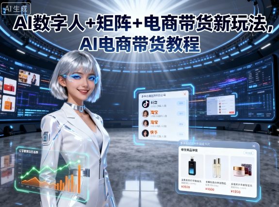 AI数字人+矩阵+电商带货新玩法，AI电商带货教程-创薯资源