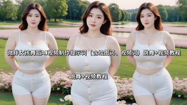 微胖女孩舞蹈AI视频制作提示词(含绘图词、视频词) 跳舞+视频教程-创薯资源