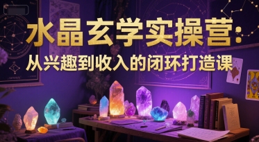 水晶玄学实操营：从兴趣到收入的闭环打造课-创薯资源