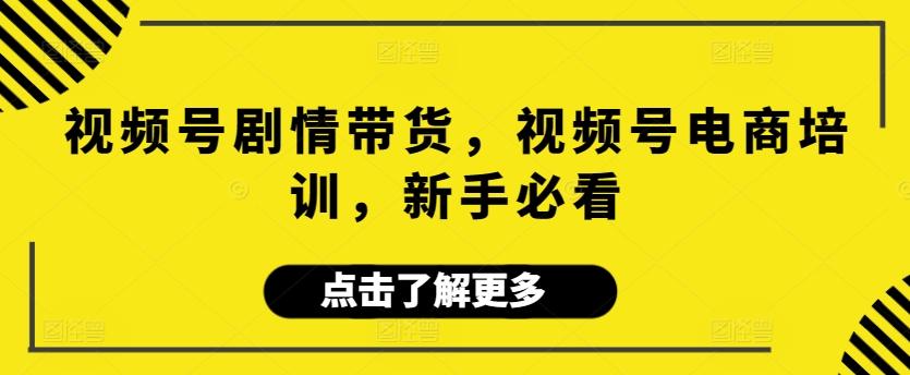 视频号剧情带货，视频号电商培训，新手必看-创薯资源