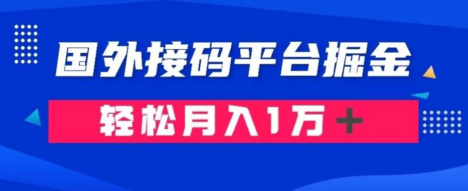 通过国外接码平台掘金：成本1.3，利润10＋，轻松月入1万＋【揭秘】-创薯资源