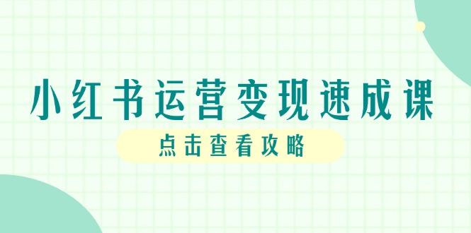 小红书运营变现速成课，账号搭建到暴力起号，个人IP全流程指南-创薯资源