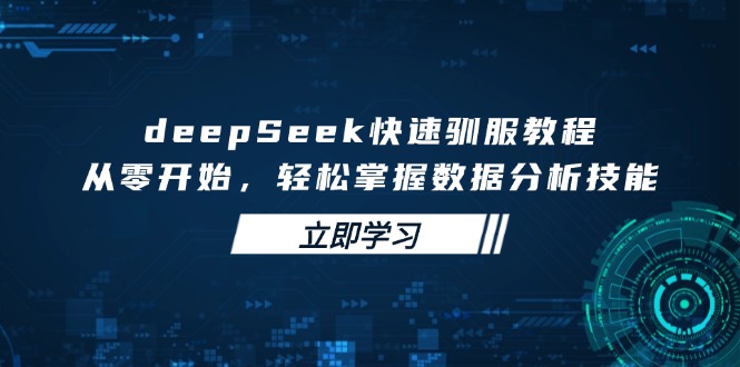 deepSeek快速驯服教程，从零开始，轻松掌握数据分析技能-创薯资源