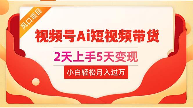 2天上手5天变现视频号Ai短视频带货0粉丝0基础小白轻松月入过万-创薯资源