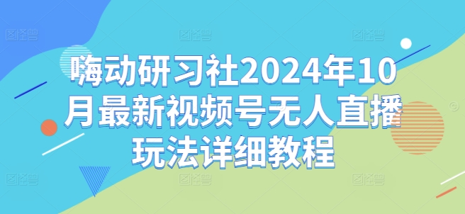 嗨动研习社2024年10月最新视频号无人直播玩法详细教程-创薯资源