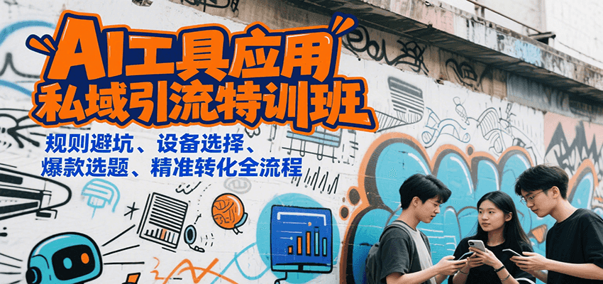AI工具应用私域引流特训班，规则避坑、设备选择、爆款选题、精准转化全流程-创薯资源