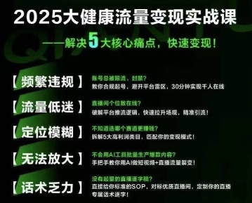 大健康流量全域新增长8.0，三月底线下课视频，大健康万亿蓝海，从类目突围到模式迭代-创薯资源