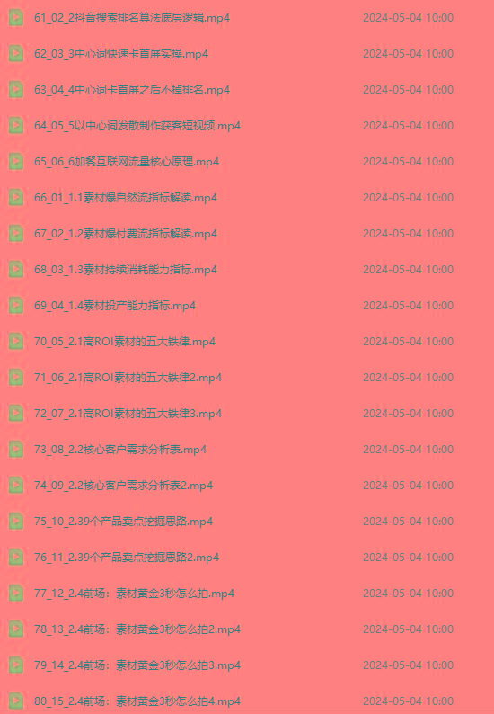图片[4]-2024单品正价起号，直播素材投流选品：选品课+投流课+素材课+卡首屏/100节-创薯资源
