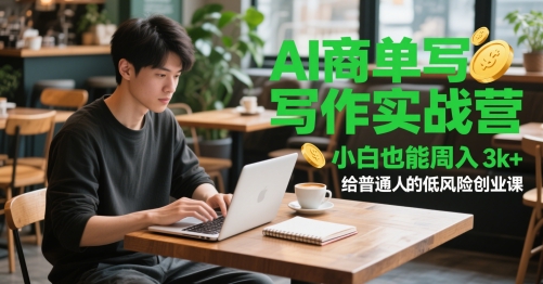 AI商单写作实战营，小白也能周入3k+，给普通人的低风险创业课-创薯资源