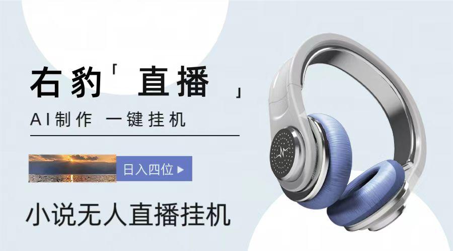 右豹小说无人直播挂机吸金项目，简单易行收益稳定， 月入1000+-创薯资源