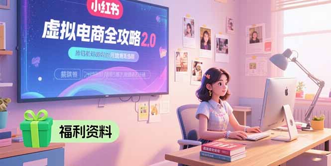 虚拟电商全攻略2.0，开店选品实操流程，账号定位、货源发布、笔记发布技巧-创薯资源
