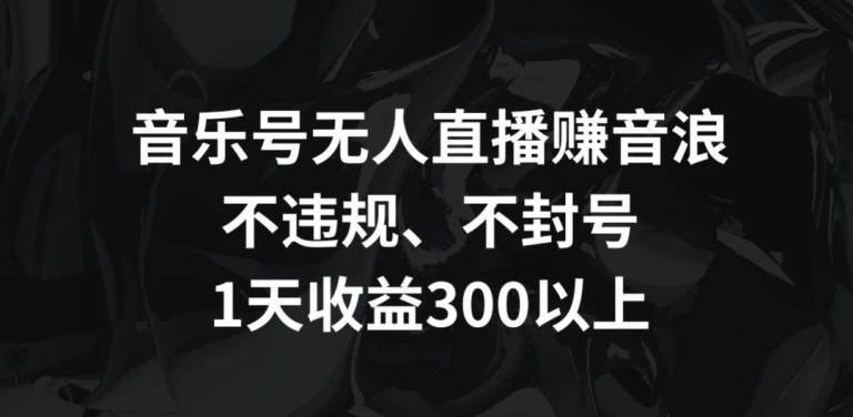 音乐号无人直播赚音浪，不违规、不封号，1天收益300+【揭秘】-创薯资源
