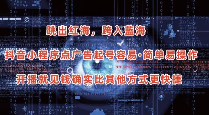 抖音小程序点广告项目，起号容易，简单易操作，开播就见有收益【揭秘】-创薯资源