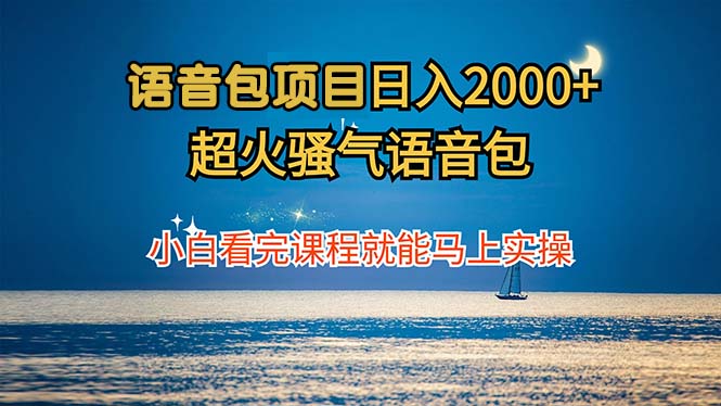 语音包项目 日入2000+ 超火骚气语音包小白看完课程就能马上实操-创薯资源