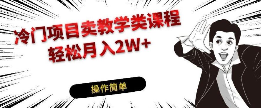 冷门项目卖教学类课程，轻松月入2W+-创薯资源