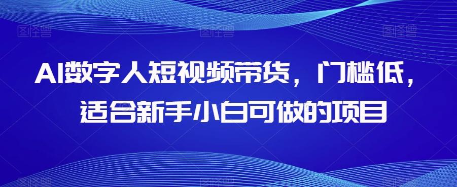 AI数字人短视频带货，门槛低，适合新手小白可做的项目-创薯资源