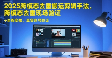 2025跨模态去重搬运剪辑手法，跨模态去重现场验证 +全程实操，真实账号验证-创薯资源