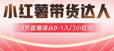 小红薯达人带货启航计划，3节直播课从0-1入门小红书-创薯资源