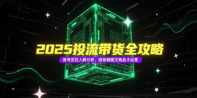 2025投流带货全攻略，账号定位人群分析，短视频图文商品卡运营-创薯资源