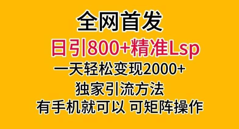全网首发！日引800+精准老色批，一天变现2000+，独家引流方法，可矩阵操作【揭秘】-创薯资源