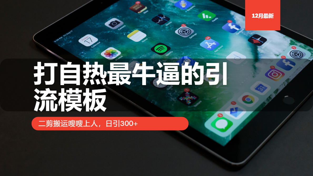 打自热最牛逼的引流模板，二剪搬运嗖嗖上人，日引300+-创薯资源