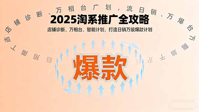 2025淘系推广全攻略，店铺诊断、万相台、智能计划，打造日销万级爆款计划-创薯资源