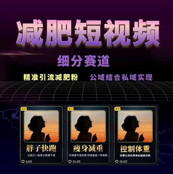 图片[1]-减肥短视频赛道运营课：素材准备-视频制作-引流变现全流程 (附素材-创薯资源