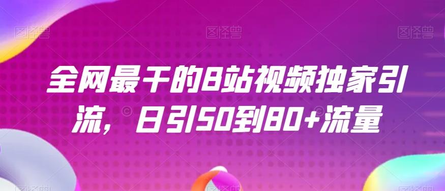 全网最干的B站视频独家引流，日引50到80+流量【揭秘】-创薯资源