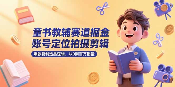 童书教辅赛道掘金，账号定位拍摄剪辑，爆款复制选品逻辑，从0到百万销量-创薯资源