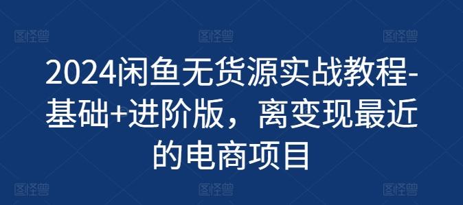 2024闲鱼无货源实战教程-基础+进阶版，离变现最近的电商项目-创薯资源