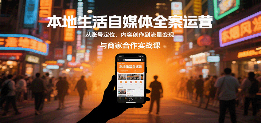本地生活自媒体全案运营，从账号定位、内容创作到流量变现与商家合作实战课-创薯资源