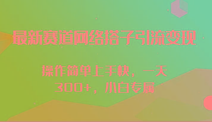 最新赛道网络搭子引流变现!!操作简单上手快，一天300+，小白专属-创薯资源