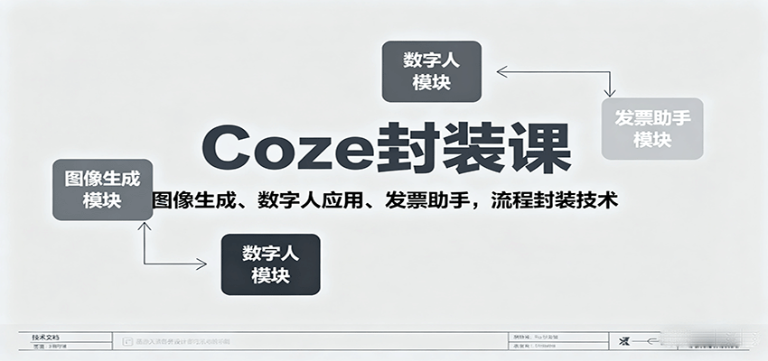 Coze封装课，图像生成、数字人应用、发票助手，流程封装技术-创薯资源