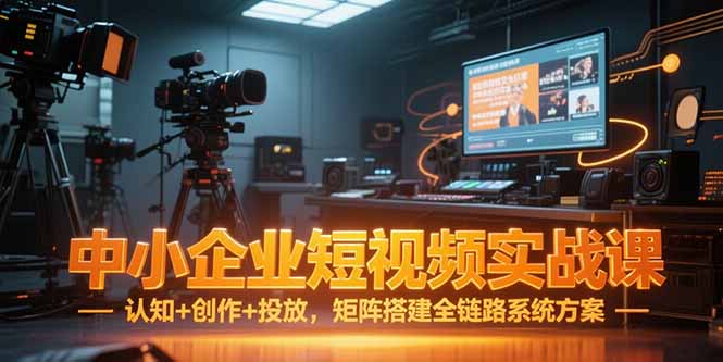 中小企业短视频实战课，认知+创作+投放，矩阵搭建全链路系统方案-创薯资源