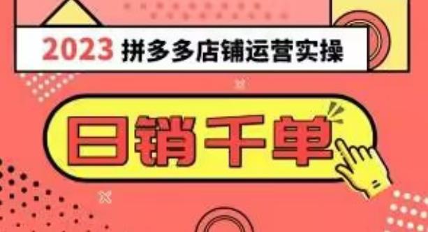 2023拼多多运营实操，每天30分钟日销1000＋，爆款选品技巧大全（10节课）-创薯资源