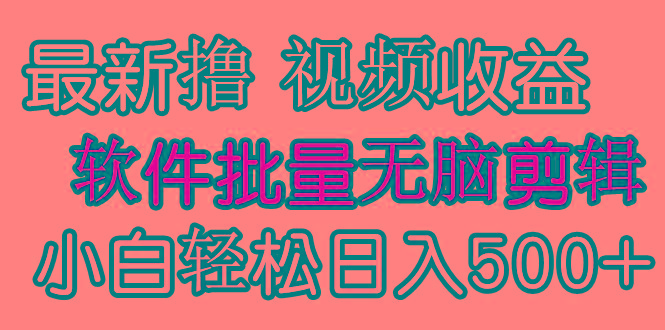 (9569期)发视频撸收益，软件无脑批量剪辑，第一天发第二天就有钱-创薯资源