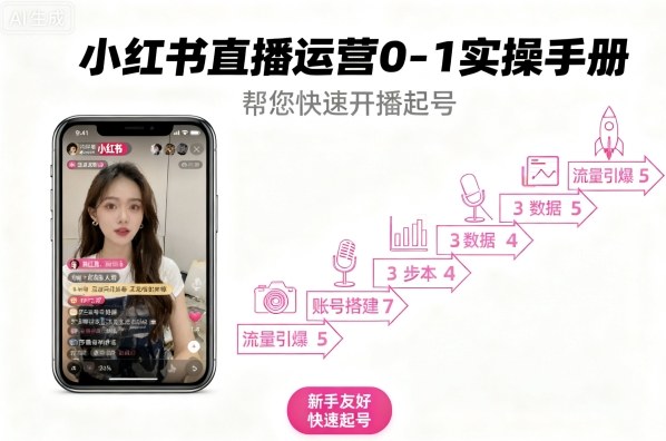 小红书直播运营0-1实操手册，帮您快速开播起号-创薯资源