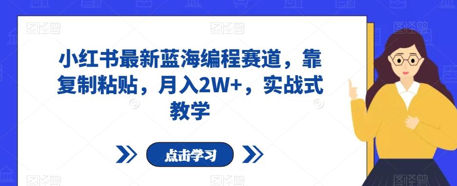 小红书最新蓝海编程赛道，靠复制粘贴，月入2W+，实战式教学【揭秘】-创薯资源