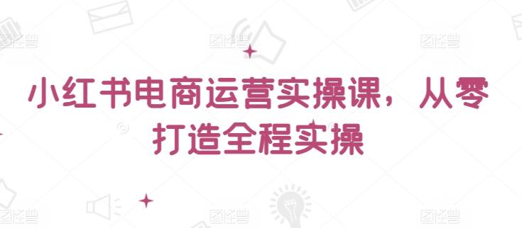 小红书电商运营实操课，​从零打造全程实操-创薯资源