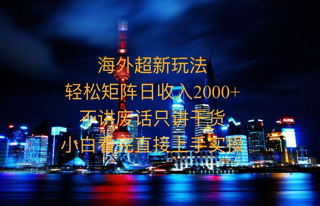 2025全新海外暴力玩法，操作简单，小白轻松上手-创薯资源