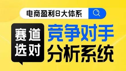 电商盈利8大体系·赛道选对，​竞争对手分析系统线上课-创薯资源