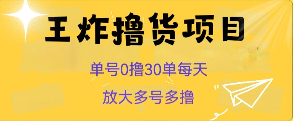 王炸撸货项目，单号0撸30单每天，多号多撸【揭秘】-创薯资源