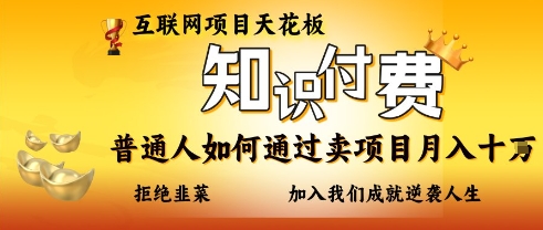 互联网项目天花板，知付付费项目，普通人如何通过卖项目月入十个，拒绝韭菜【揭秘】-创薯资源