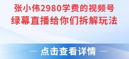 张小伟2980付费额视频号绿幕直播给你们拆解玩法-创薯资源