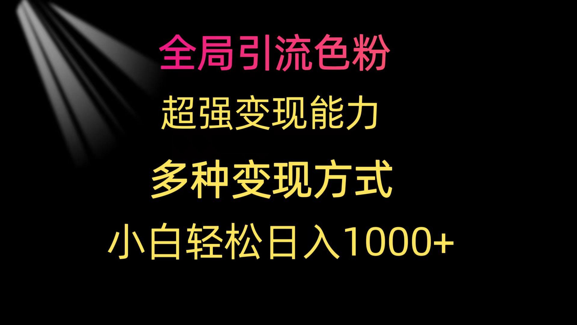 (9680期)全局引流色粉 超强变现能力 多种变现方式 小白轻松日入1000+-创薯资源