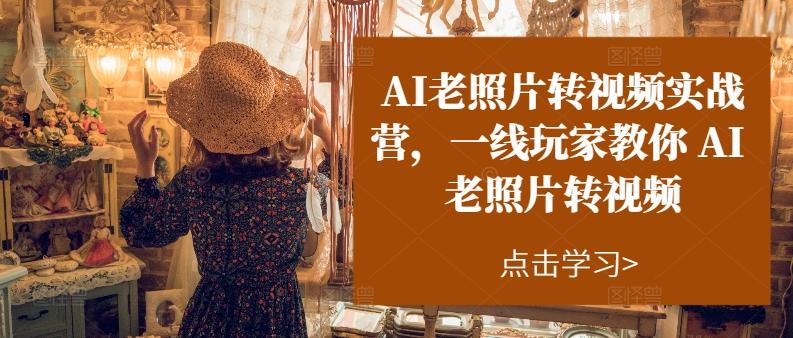 AI老照片转视频实战营，一线玩家教你AI老照片转视频-创薯资源