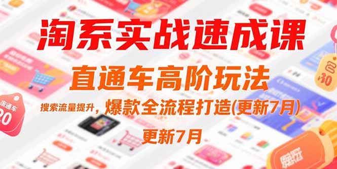 淘系实战速成课，直通车高阶玩法，搜索流量提升，爆款全流程打造(更新7月-创薯资源