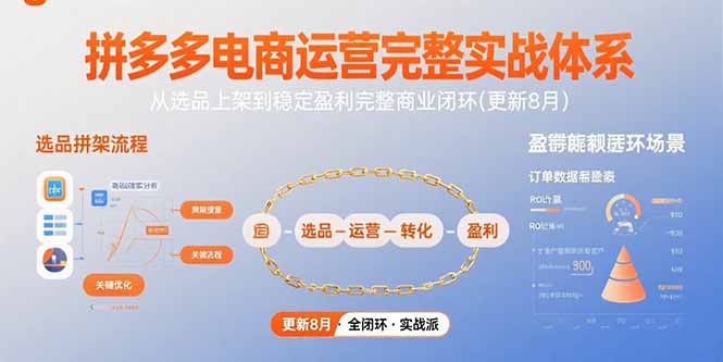 拼多多电商运营完整实战体系，从选品上架到稳定盈利完整商业闭环(更新8月-创薯资源