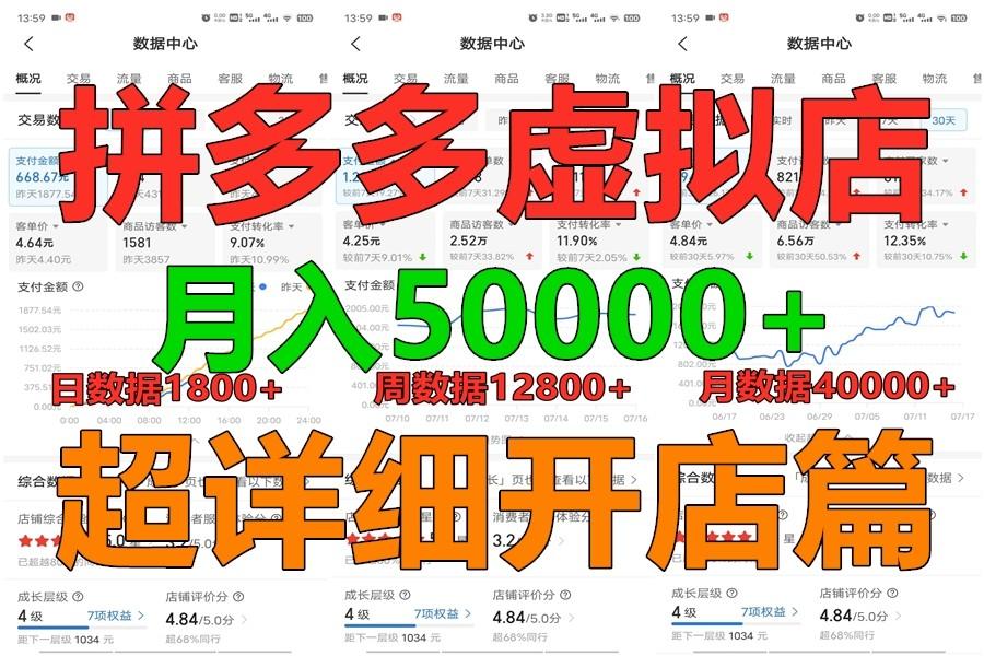 拼多多虚拟电商训练营月入40000+你也行，暴利稳定长久，副业首选-创薯资源
